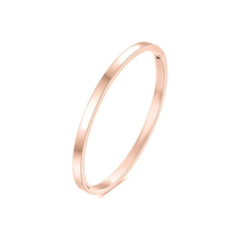 European and American Style Simple Smooth Buckle Bracelet with Cool Style 4mm Wide Couple Stainless Steel Bracelet