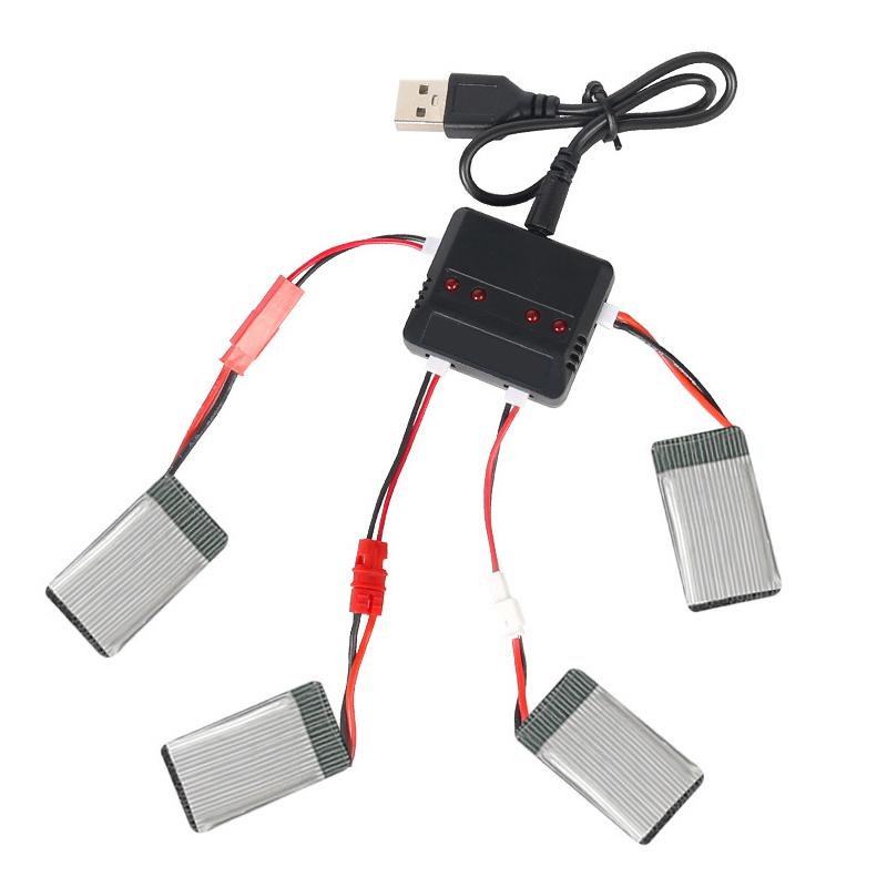 Încărcător USB Lipo 4 în 1 de 3,7 V pentru E010 H31 X4 Syma X5Sw X5C X5Hw Barcă RC Mașină Dronă Elicopter Piese Accesorii