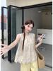 Women's Ethnic-Style Frog Button Crochet Top & Wide-Leg Pants Set - Summer 2026 Retro Fashion