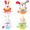 Bbsky Cute Animal Dog Rabbit Rattle Stick Baby Plush Hand Shake Bell Toy Newborn 0-1 Year