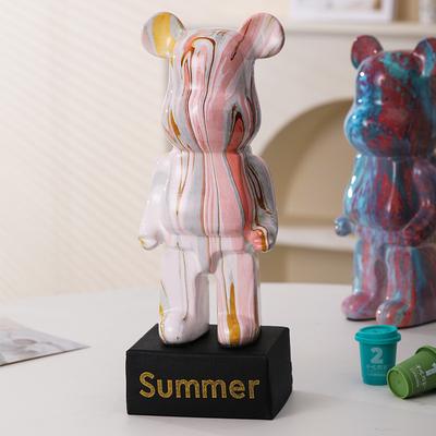 Statuie Urs Graffiti 27cm Decorațiune Urs Bloc de Vopsea Ceramică Ornamente de Birou Decor Acasă Living Sculptură Urs de Podea Cadou