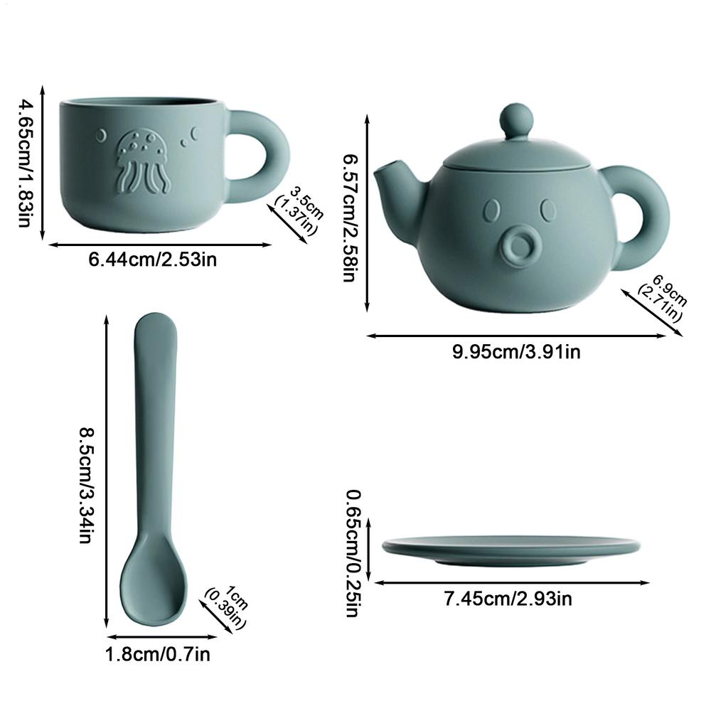 Tea Party Set Children Simulation Afternoon Tea Set Toy Pretend Play Food Learning Role Play Game Early Educational Toys