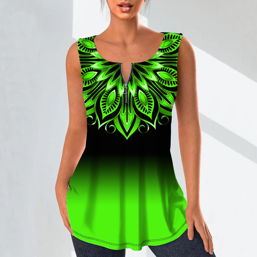 

Женские модные рубашки с v-образным вырезом, повседневные топы, футболка, женский жилет с 3D рисунком листьев, блузка без рукавов больших размеров, топы на бретелях L зелёный