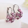 Women's Colorful Cubic Zirconia Ball Eardrop Leverback Earrings Party Jewelry