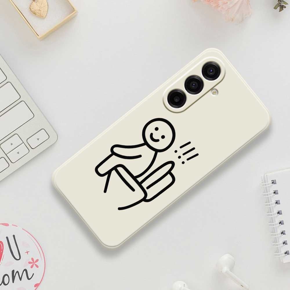 For Samsung Galaxy A17 5G Case Stickman Toilet Pattern Printing Straight Edge TPU Phone Back Cover