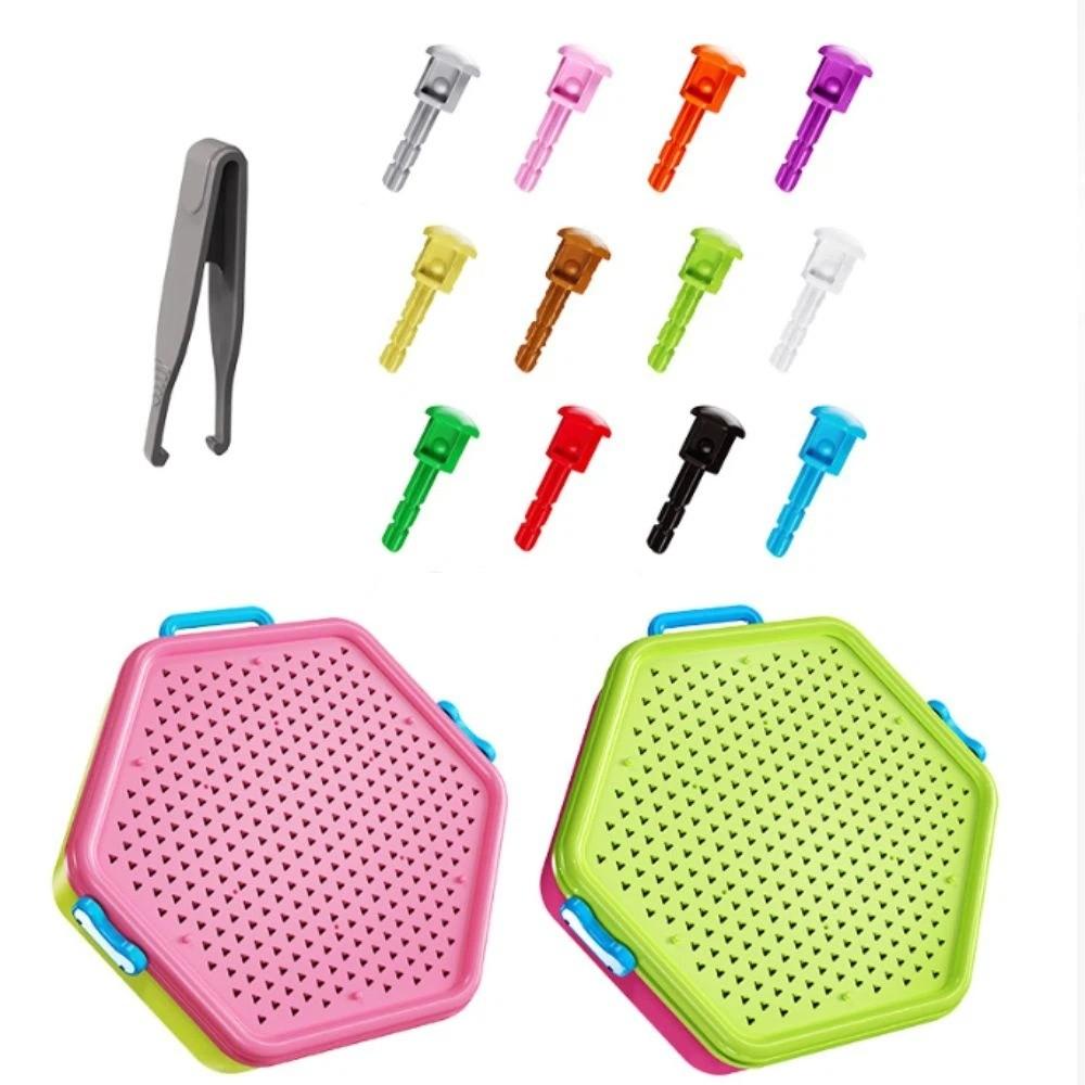 Colorful Patterns DIY Peg Art Building Toy Mushroom Nail Pegboard  Early Educational Activities