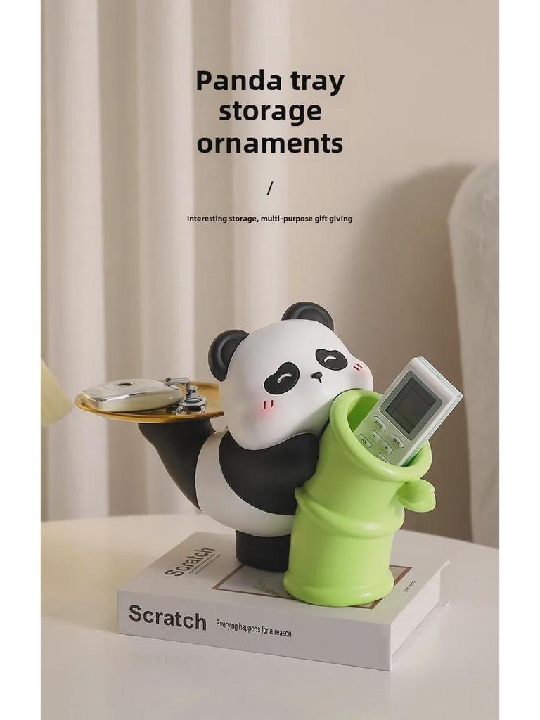 Rozmarná panda květinová aranžmá ozdoba pro obývací pokoj úložný prostor na klíče - Perfektní dárek na kolaudaci