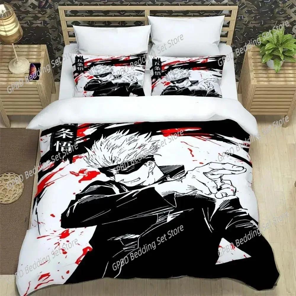 3D Print Anime Jujutsu Kaisen Satoru Gojo Comfortable Duvet Quilt Cover Pillowcase Bedding Set Bedroom Decoration Home Textile