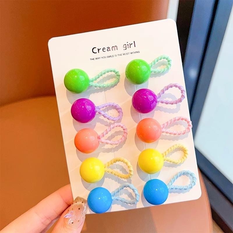 10Pcs/Set Cute Baby Girl Hair Love Bands Cartoon Love Heart Star Hair Ties Toddler Elastic Rubber Band Kids Hair Ropes Headwear