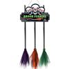 Hanging Broomstick Holiday Ornaments Halloween Broom Parking Sign with 3 Witch Brooms, Hocus Pocus Themed Wooden Sign, Yard And Porch