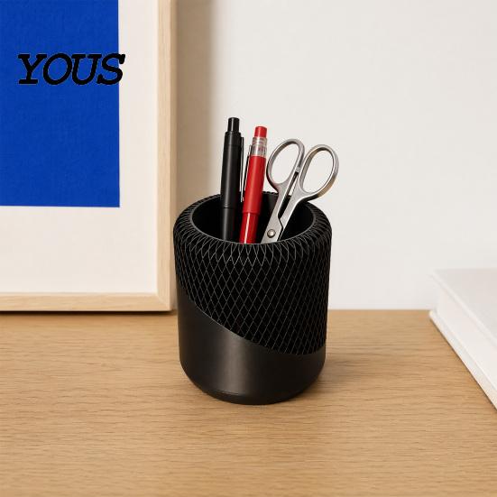 Stationery Holder Pen for Desk, 3D Printed Minimalist Pencil Stationary Brush Storage Cup, Desktop Makeup Office Vanity