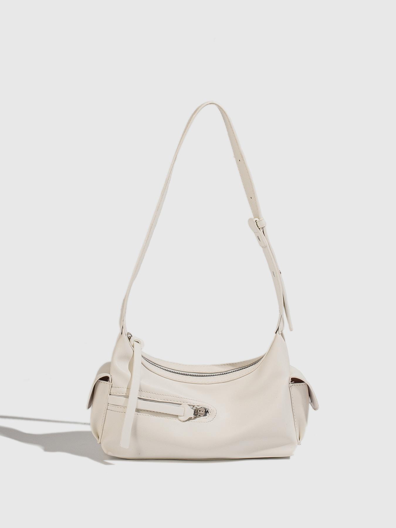 One Shoulder Crossbody Women S Bag Cool Drag Spice Girl Locomotive Casual Armpit Bag One Shoulder Retro Texture Small Bag белый