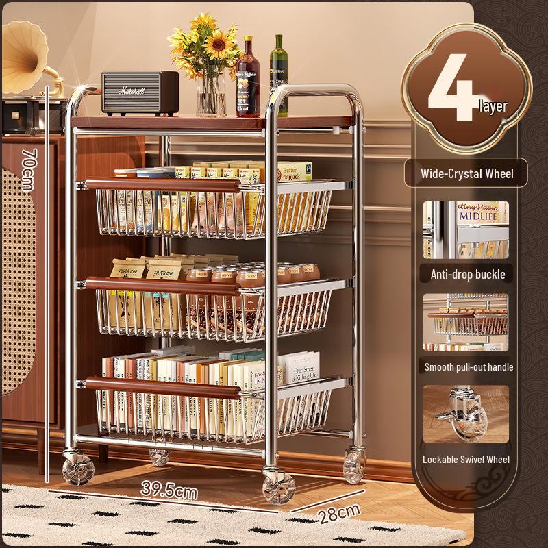 Chinese Style Multi-Layer Snack and Produce Trolley