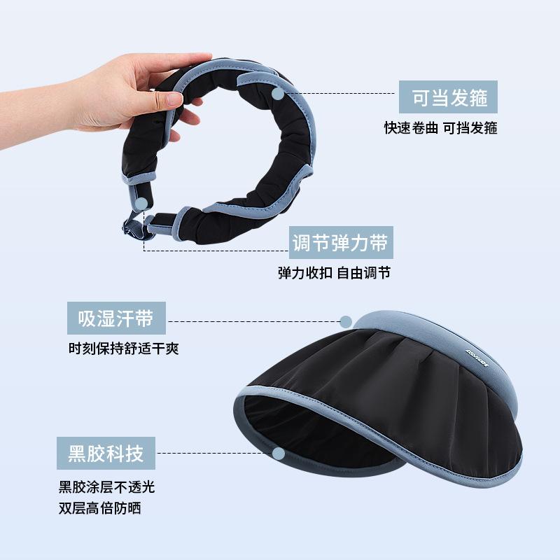 Summer Shell Hat BM Velvet Vinyl Empty Top Sunscreen Hat Women's UV Protection Face Shade Sun Hat