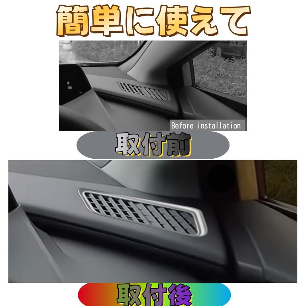 EopTatoo Custom Parts Accessories for the New Prius 60 Series Vent Panel Cover Dress Up Interior Goods (Silver)