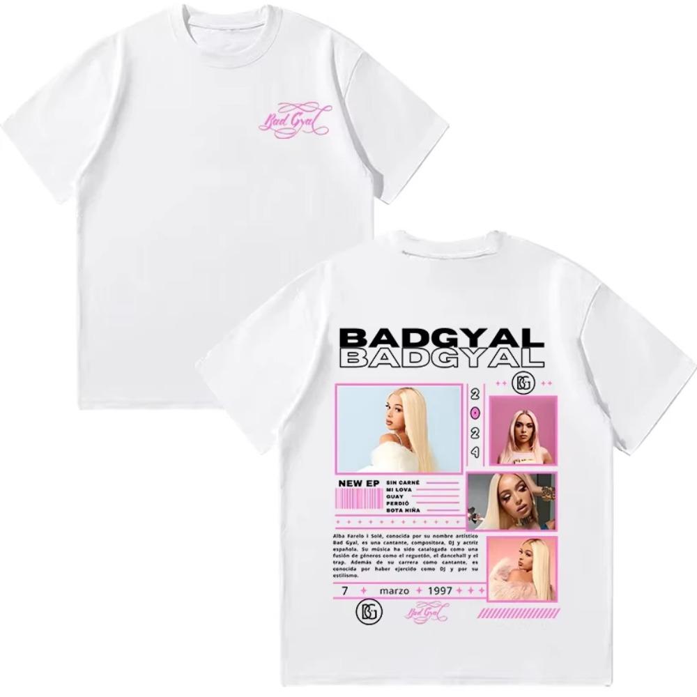 Bad Gyal T Shirts Rapper Bad Gyal Women's Tee High Quality Cotton Women Clothing Pop Men T-shirts Casual Y2K Streetwea