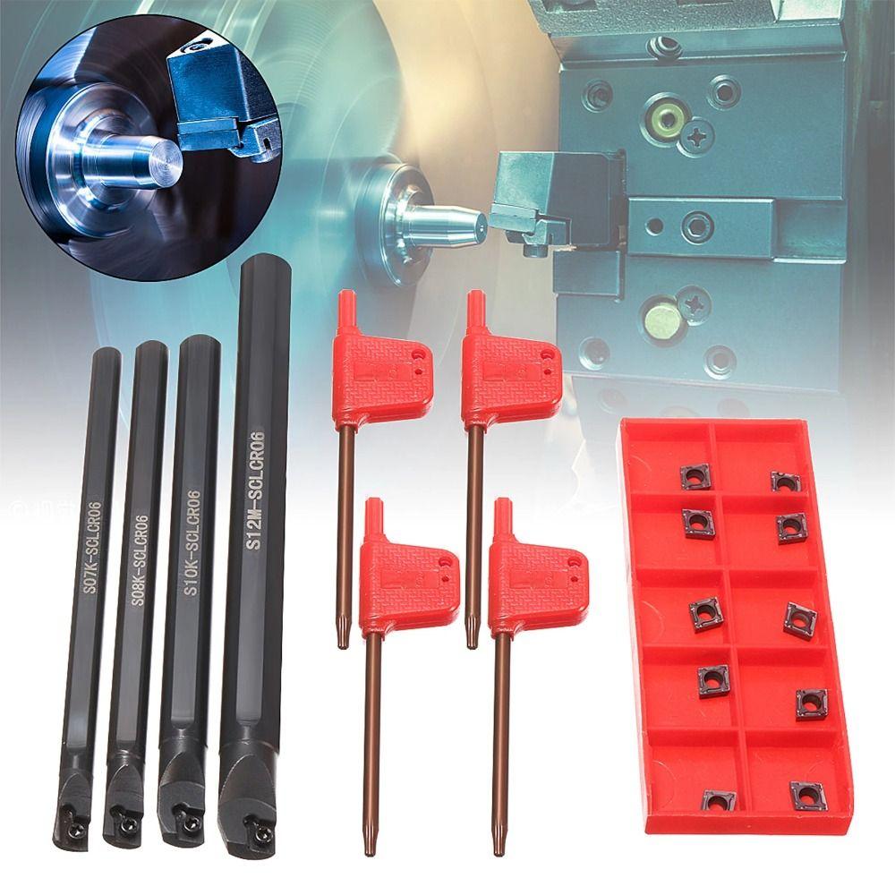 Carbide Inserts Boring Bar Stainless Steel Lathe Turning Tool Kit Rod Holder  Lathe Tool