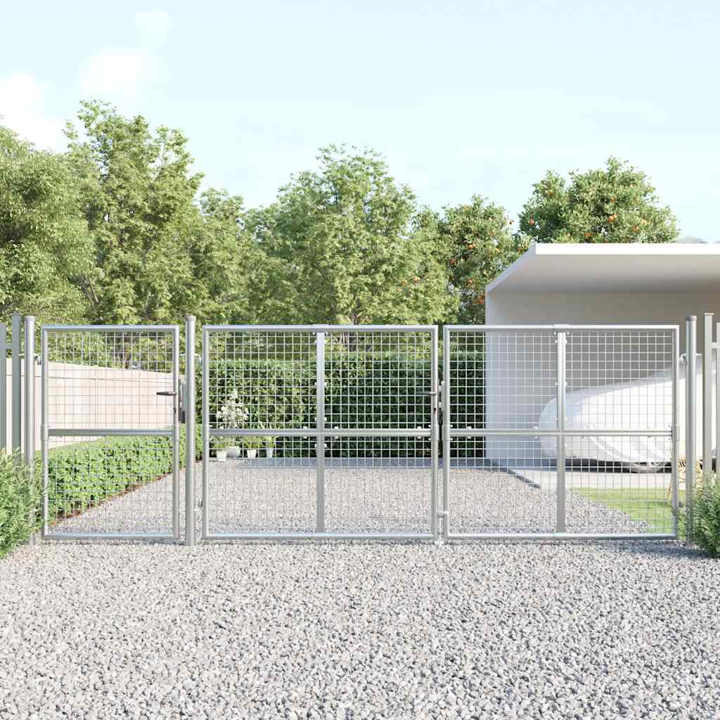 Vidaxl Brama Z Siatki, Srebrna, 400X175 Cm, Galwanizowana Stal
