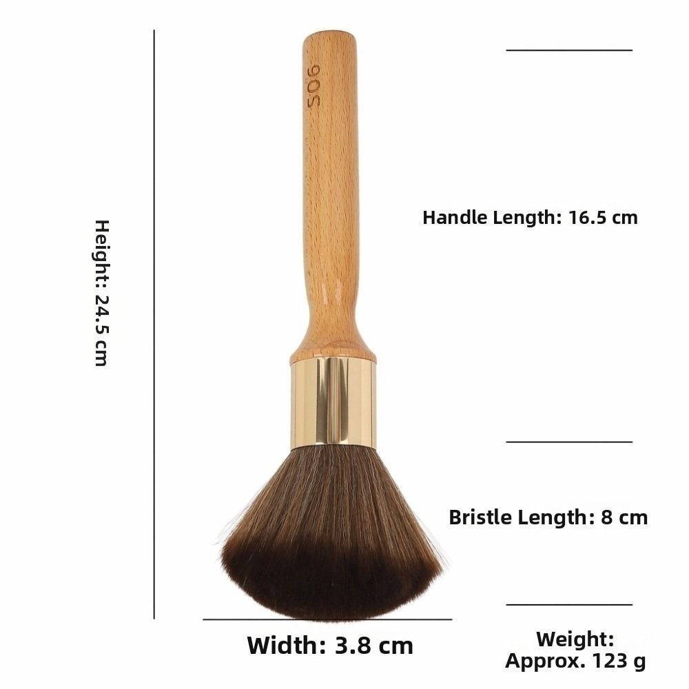 Ergonomic Handle Broken Hair Brush Beech Wood Barber Neck Duster Wooden Neck Duster  Barber Use