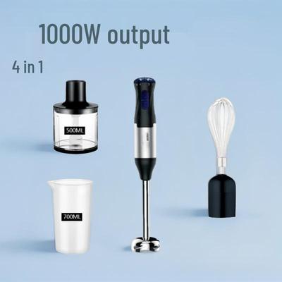1000W Tragbarer 4-in-1 Kinder-Lebensmittelprozessor: Handliche Hackmaschine, Entsafter, Eierschläger, Mixer