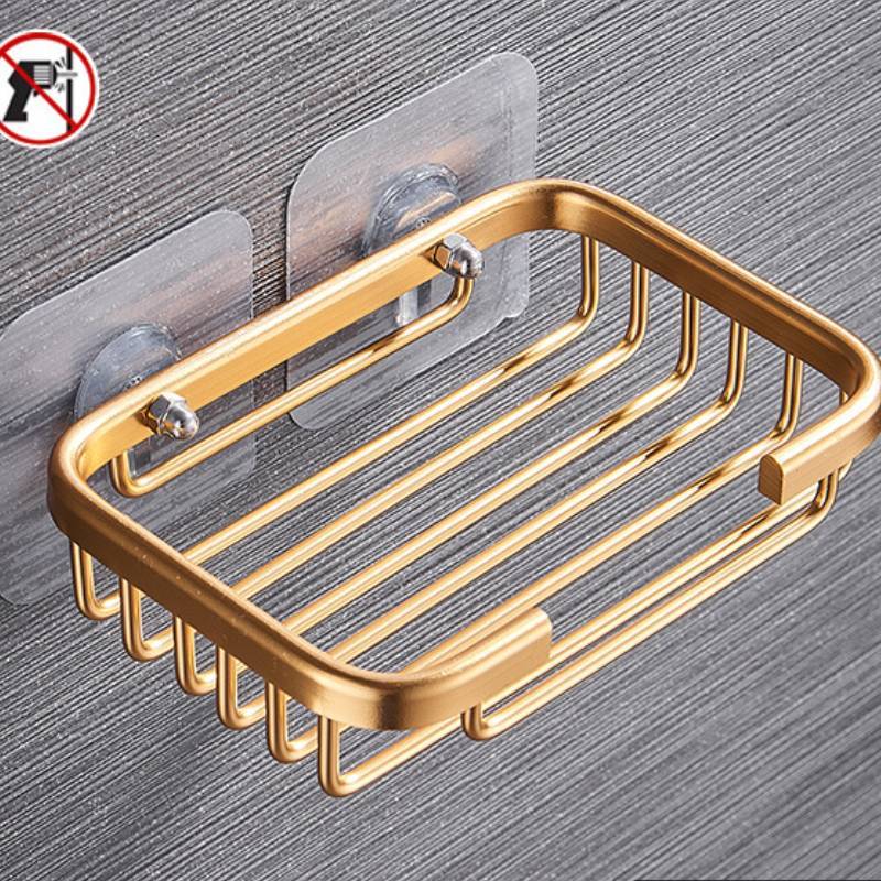 Portasapone in Alluminio da Parete con Rete Drenante per Organizzazione in Bagno