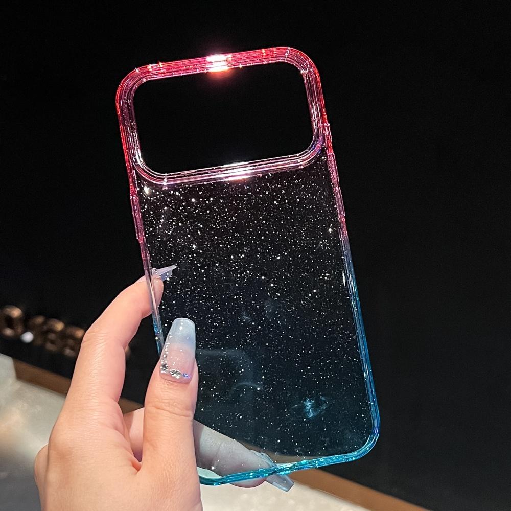 for iphone 17 Pro Max Case Glitter Gradient Hard PC Case for iPhone 17 Air 16 15 14 13 12 Pro Max Plus 17pro Transparent Cover