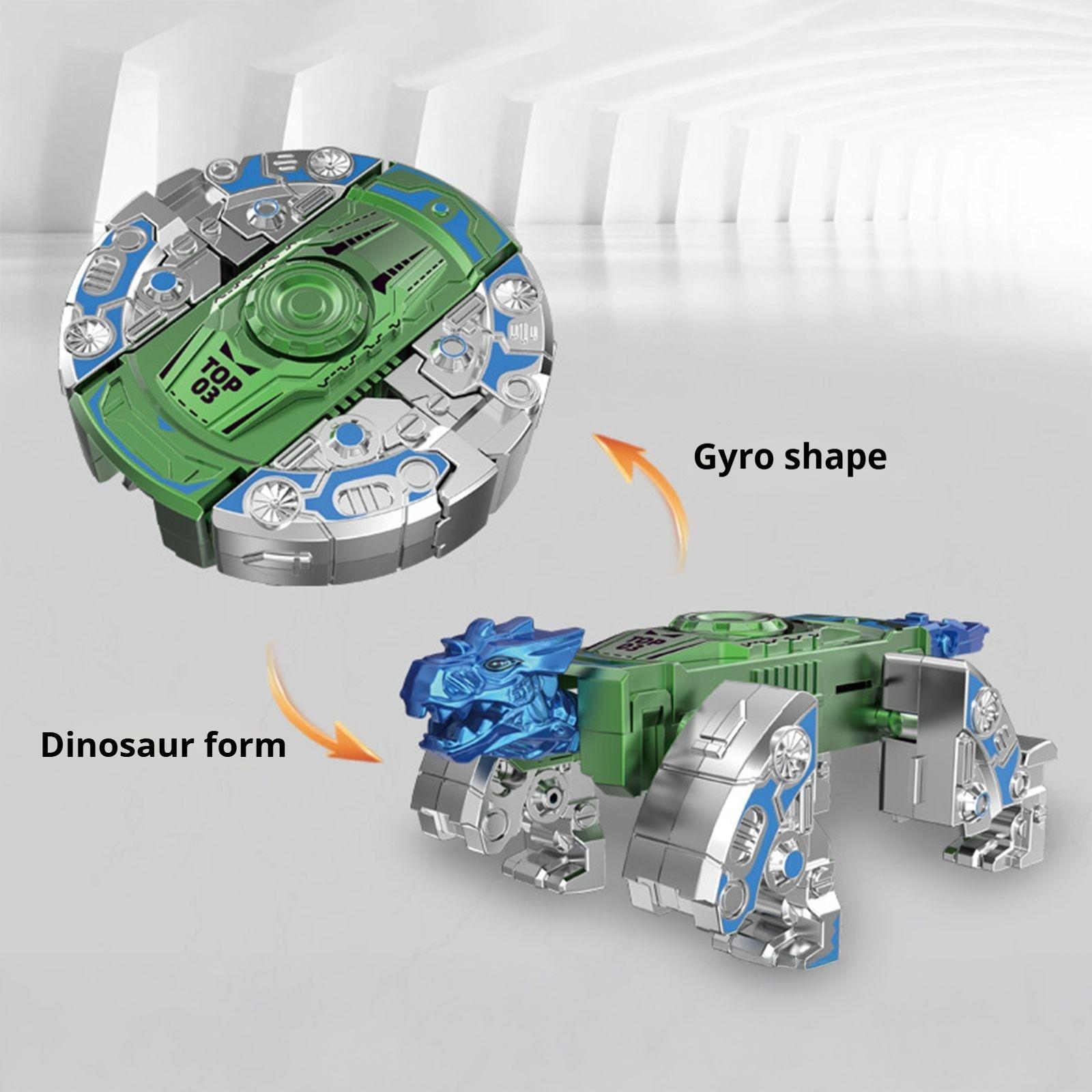 Transformable Dinosaur Fidget Toy Transforming Mecha Fidget Spinner for Adults Teens Kids Stress Relief Green зелёный