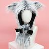 Cosplay Head Wrap Thicken Furry Wolf Hat for Climbing Skiing Sports Headwear