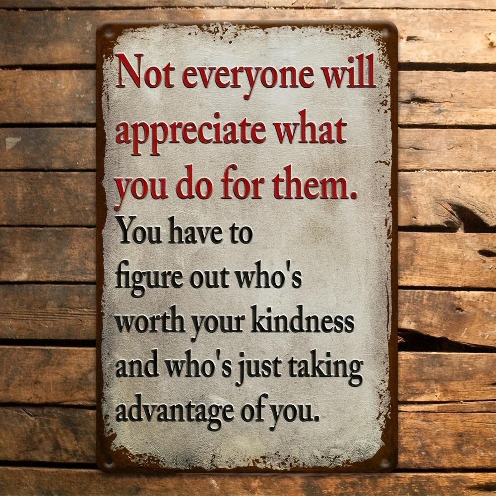 

Vintage Inspirational Quote Metal Tin Sign Retro Distressed Wall Plaque with Kindness Reminder Text for Home Living Room Decor 20x30cm（7.8x11.8inch）