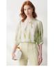 [Silk Horizontal Crepe] 26 Spring/Summer Round Neck Fresh Printed Five Sleeve Mulberry Silk T-shirt Top for Women