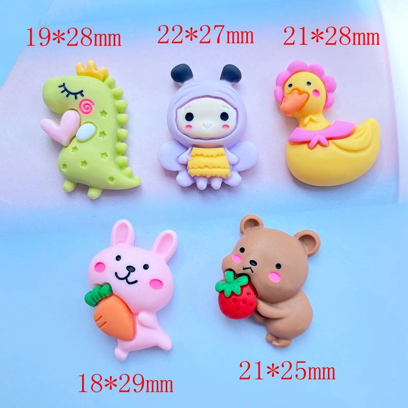 

10Pcs New Resin Cute Mixed Mini Animal Series Flat back Cabochon Scrapbooking Hair Bow Center Embellishments DIY Accessories J87