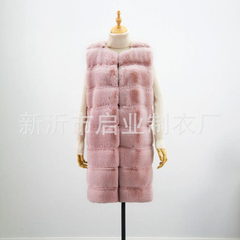 Autumn and winter new products imitation fur artificial wool long vest cotton coat thickened plush warm winter wind thickened warm