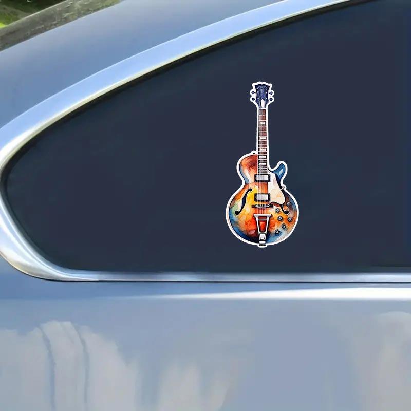 Adesivo per Auto Chitarra Acquerello Decalcomania in Vinile Impermeabile Finestrino Posteriore Moto Camper Paraurti Camion Decorazione Laptop TM185