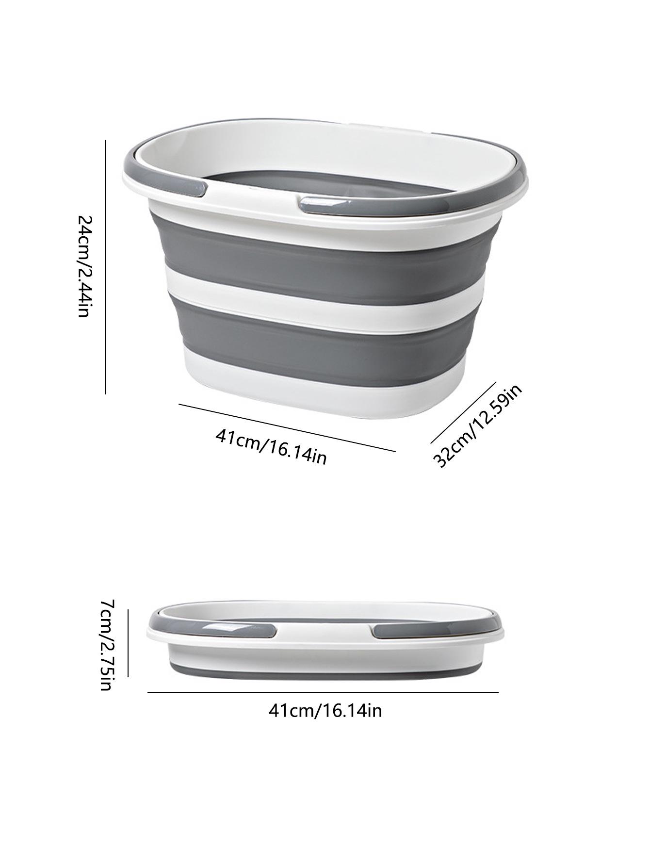 

Складное бытовое ведро для мытья машины и стирки: Большая вместимость, утолщенный, ручной, портативный и телескопический дизайн. серый