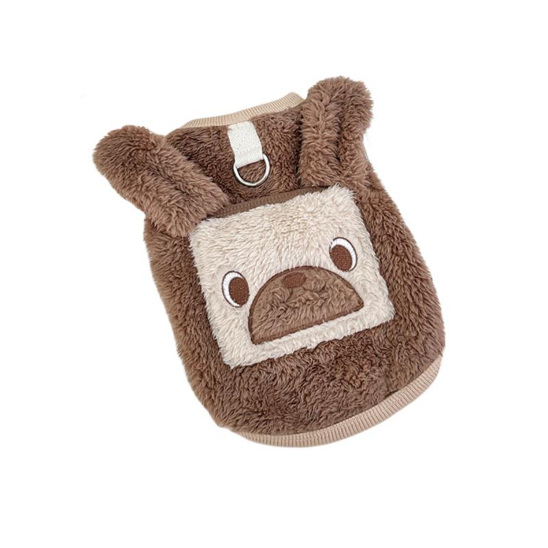Pet Plush Dog Vest Winter NewinsJapanese and Korean Style Fleece-Lined Warm Pet Dog Cat Plush Clothes Teddy Bichon Vest