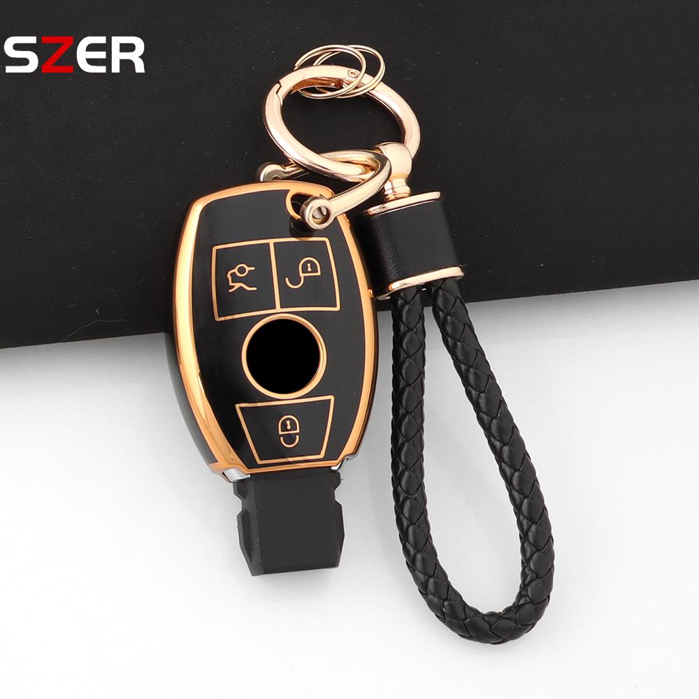 Tpu Car Key Case Shell Cover Fob For Mercedes Benz Cla Gla Glc Glk W176 W463 W251 A B C E S Class W204 W211 Accessories