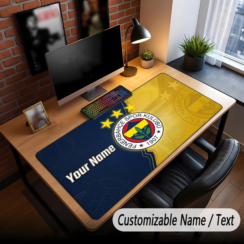 Large Mouse Pad Fenerbahçe FC Print Custom Name Text Desk Mat for Office Gaming