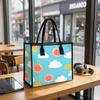 Cute Sun Cloud Pattern Tote Bag Portable Daily Use Shopping Handbag for Women Casual Outdoor Shoulder Bag