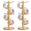 Siawadeky Cup Stand, Set of 2, Storage Rack Tree, Bamboo Tree Shape, Cup Storage, Cup Rack, Drainer, Dryer, Coffee Cup Holder, Small Item Hanger, Glas