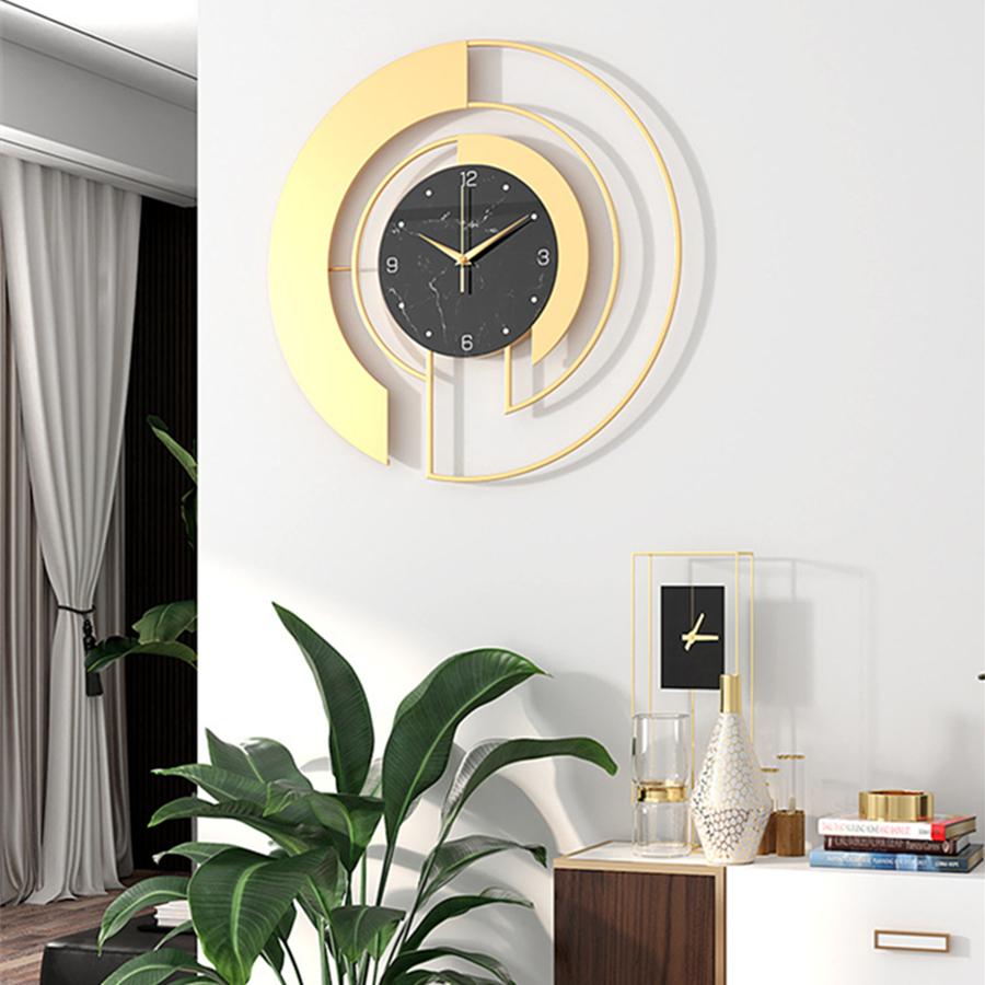 Retro Large Wall Clock Modern Room Decoration Luxury Wall Clock Living Room Hotel Office Wall Decor Metal Silent Hanging Watches