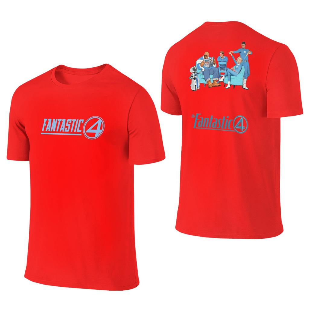 The Fantastic 4 Men T Shirts  Awesome Tee Shirt Short Sleeve O Neck T-Shirts Cotton Plus Size Tops