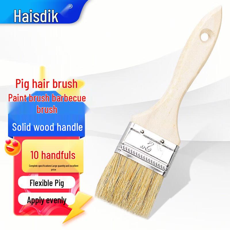 Haistick HKZX-3 Heavy-Duty Wood Handle Bristle Brush 10-Pack