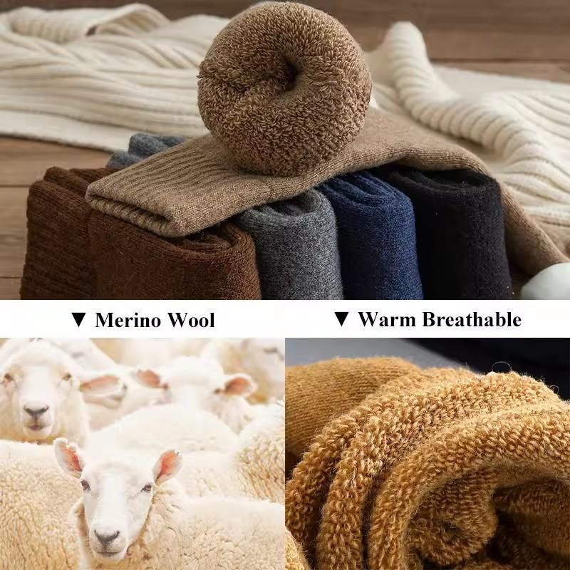 5 Pairs Merino Wool Winter Warm Women Socks Super Thick Antifreeze Long Sock Against Cold Snow Socks Thermal Snow Terry Socks
