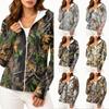 Women Lightweight Zip Up Hoodie Jacket with Hood Long Sleeve Pockets Printed Sun Protection Outerwear for Outdoor Activities
