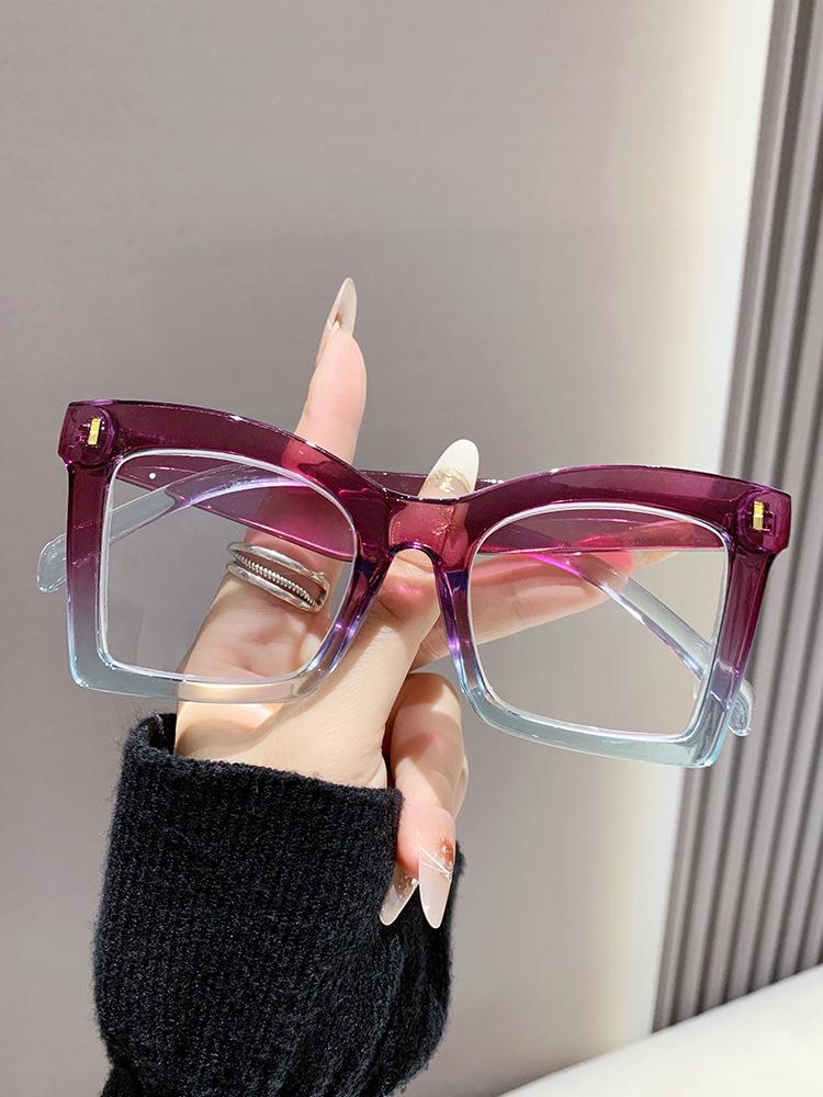 

Квадратные большие очки для чтения с цветными вставками, фотохромные, блокирующие синий свет, модные Plano