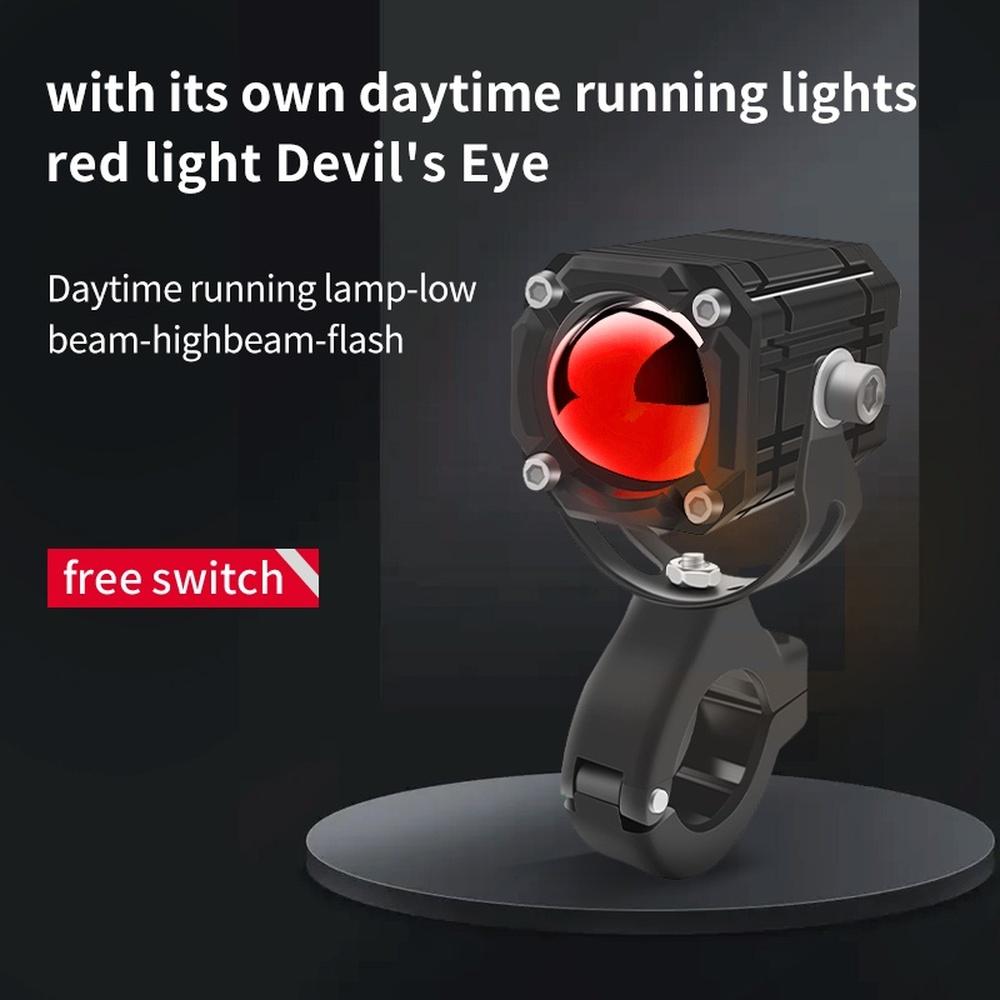 Motocicletă Mini far de conducere Scooter universal tricolor ATV pentru lampă auxiliară cu reflectoare Moto Accesorii pentru faruri de ceață