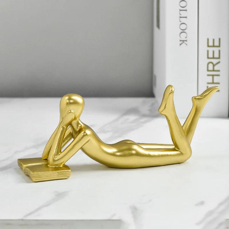 

Творческие персонажи Статуэтка для чтения Современный дом Гостиная Абстрактные статуэтки из смолы Миниатюры Изделия ручной работы Офис Декор Статуэтки