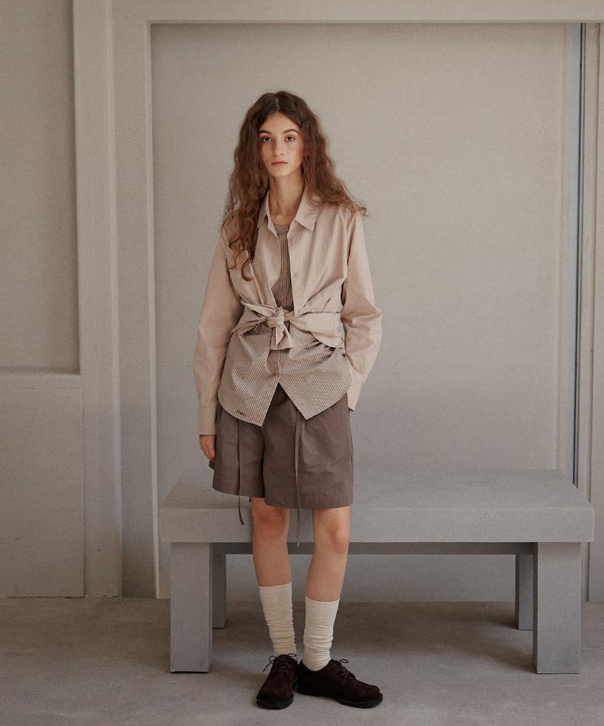 OURO Ruffle String Pants [ Brown ]