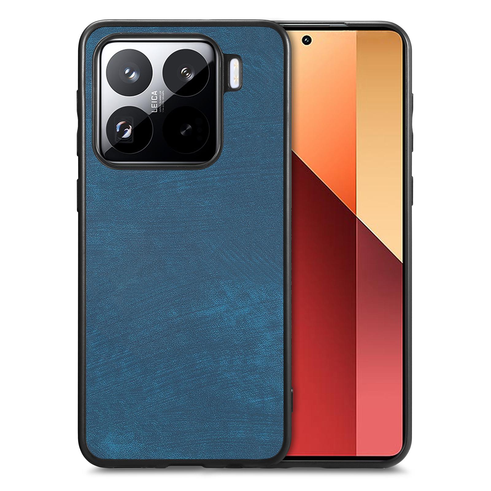 

For Xiaomi 15 Case Retro Leather+TPU Shockproof Protective Phone Cover Blue