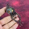 Fiesta Kingman Turquoise Pendant Handmade Copper Wire Wrapped Gemstone Pendant